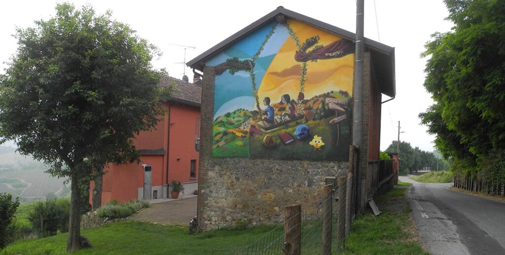 La Nostra Altalena - illustrazione murale Andrea FranZosi franZroom.net